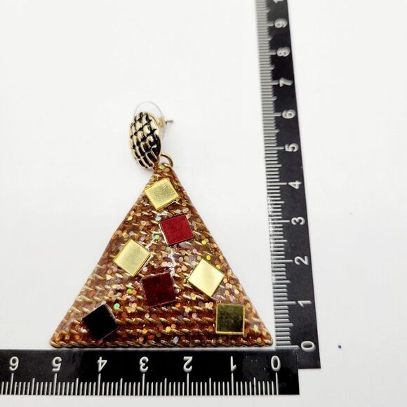 Brand New Forever 21 Triangle Brown Earrings - Picture 8 of 8